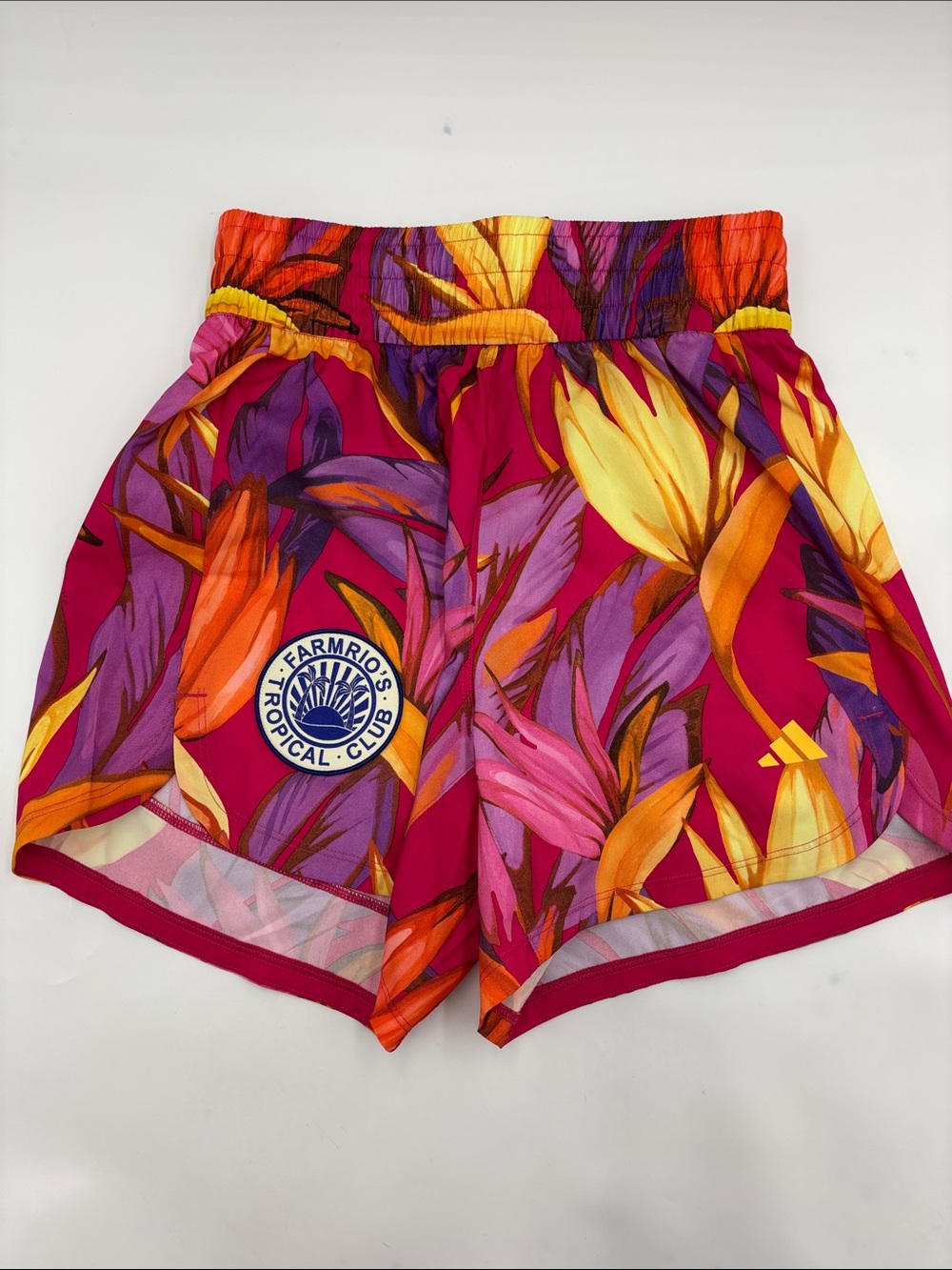 Adidas x Farm Rio Pacer Shorts in Pink/Yellow/Fuchsia